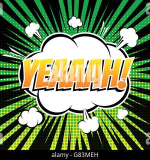 YEAAAH Comic Blase Text Retro-Stil Stock Vektor