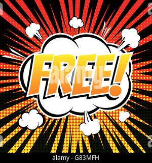 Kostenlose Comic Book Bubble Text Retro-Stil Stock Vektor