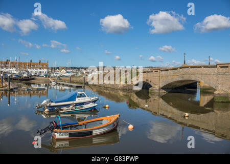 England-Devon-Seaton-Brücke über die Mündung des Flusses Axt Adrian Baker Stockfoto