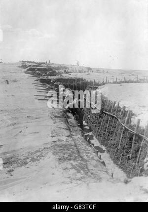 Ein deutscher Graben an der Ostfront bei Ivangorod Stockfoto