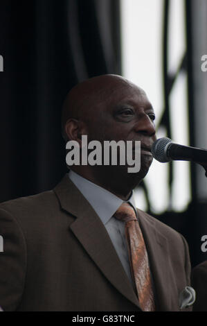 Sensationelle Royal-Lichter-Gospel-Gruppe auf dem Folk Festival 2015, Bangor, Maine, USA Stockfoto