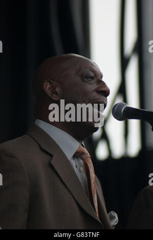 Sensationelle Royal-Lichter-Gospel-Gruppe auf dem Folk Festival 2015, Bangor, Maine, USA Stockfoto