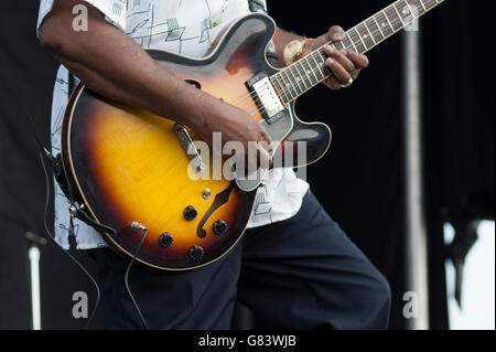 Preston Shannon Memphis Blues Musik beim American Folk Festival 2015, Bangor, ME Stockfoto