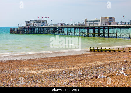 Der Strand und die Seebrücke in Worthing West Sussex England UK Europe Stockfoto