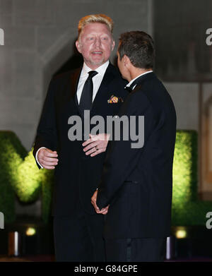 Boris Becker bei der Ankunft beim Champions' Dinner in der Guidlhall in der City of London. Stockfoto