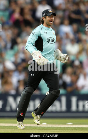 Cricket - NatWest t20 Blast - Southern Division - Surrey V Somerset - The Kia Oval. Ben Foakes von Surrey feiert Stockfoto