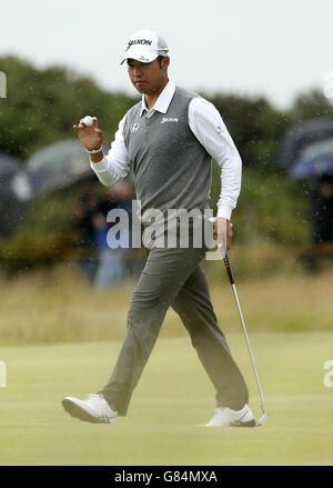 Japans Hideki Matsuyama am fünften Tag der Open Championship 2015 in St. Andrews, Fife. Stockfoto