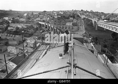 Gebäude und Wahrzeichen - Royal Albert Bridge - Saltash, Cornwall Stockfoto