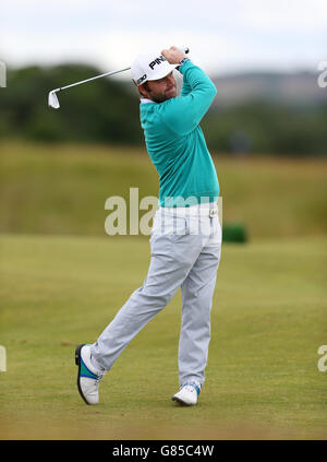 Andy Sullivan aus England am zweiten Tag der Open Championship 2015 in St. Andrews, Fife. Stockfoto