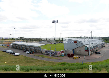 Fußball - vor der Saison freundlich - Northampton Town / Derby County - Sixfields. Eine allgemeine Ansicht des Sixfields Stadions Stockfoto