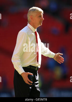 Fußball - FA Community Shield - Arsenal gegen Chelsea - Wembley Stadium. Arsenal-Manager Arsene Wenger nach dem Spiel Stockfoto