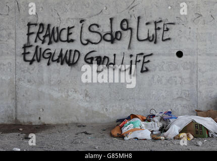 Calais Flüchtlingskrise Stockfoto