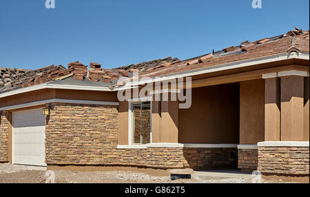 Neue Stuck und Backsteinhaus für Verkauf Bau Wohnungswirtschaft Stockfoto