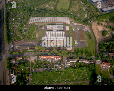 Luftbild, BOGESTRA Straßenbahndepot, BOGESTRA Depot Castel Sant'Angelo, Bochum, Ruhrgebiet, Nordrhein-Westfalen, Deutschland, Europa, Stockfoto