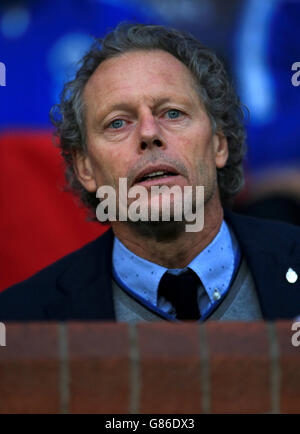 Fußball - UEFA Champions League - Qualifikation - Play-off - Manchester United gegen Club Brügge - Old Trafford. Michel Preud'homme, Manager des Club Brugge, vor dem UEFA Champions League Qualifying, Play-Off im Old Trafford, Manchester. Stockfoto