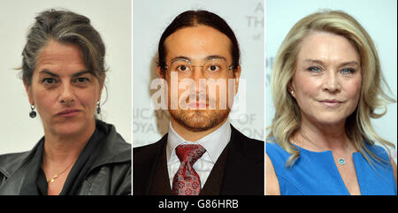 Fotos von (von links) Tracey Emin, Sean Lennon und Amanda Redman. Stockfoto