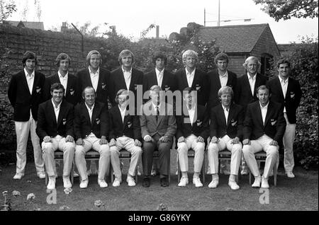 Line-up der neuseeländischen Tour Cricket-Team, derzeit spielt in der ersten Test gegen England an Trent Bridge. Stockfoto