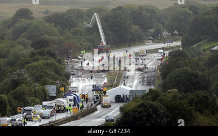 Shoreham Airshow Absturz Stockfoto