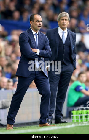 Fußball - Barclays Premier League - Everton gegen Manchester City - Goodison Park. Everton Manager Roberto Martinez Stockfoto