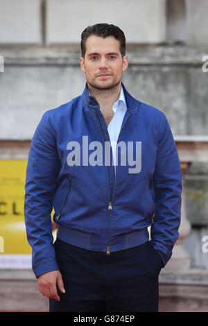 Henry Cavill bei der britischen Premiere von The man from U.N.C.L.E. im Somerset House, London. Stockfoto