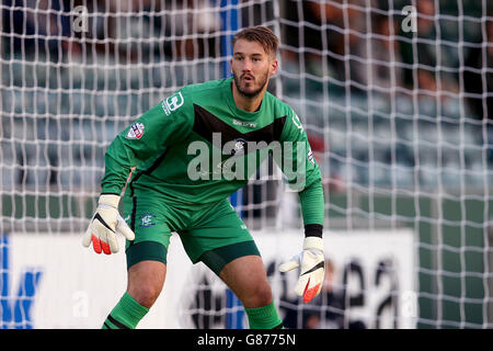 Fußball - Capital One Cup - erste Runde - Bristol Rovers gegen Birmingham City - Memorial Stadium. Birmingham City Torwart Adam Legzdins Stockfoto