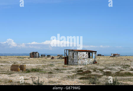 EDITORS NOTE LANGUAGE das Dungeness Estate in Kent, das als die einzige Wüste Großbritanniens beschrieben wurde und jetzt für &pound;1.5 Millionen verkauft wird. Stockfoto