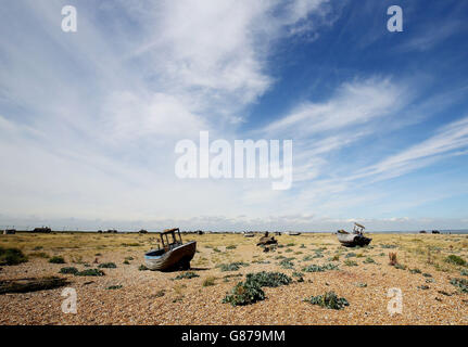 Das Dungeness Estate in Kent, das als die einzige Wüste Großbritanniens beschrieben wurde, steht nun für £1.5 Millionen zum Verkauf. Stockfoto