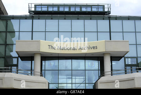 Eine allgemeine Ansicht des Gebäudes des National Archives in Kew, Südwesten Londons. Stockfoto