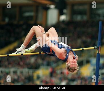 Leichtathletik – Securicor Games, Sheffield. Steve Smith, Großbritannien, Men's High Jump Stockfoto