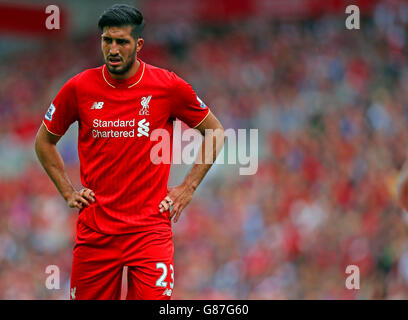 Fußball - Barclays Premier League - Liverpool gegen West Ham United - Anfield. Liverpools Emre Can während des Spiels der Barclays Premier League in Anfield, Liverpool. Stockfoto