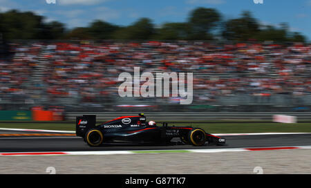 Motorsport - Formel-1-Weltmeisterschaft - Großer Preis Von Italien 2015 - Qualifying Day - Monza Circuit. McLaren's Jenson Button beim dritten Training für den Großen Preis von Italien 2015 in Monza, Italien. Stockfoto