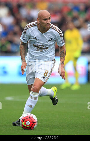 Fußball - Barclays Premier League - Swansea City / Manchester United - Liberty Stadium. Jonjo Shelvey von Swansea City während des Spiels der Barclays Premier League im Liberty Stadium, Swansea. Stockfoto