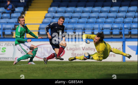 Scotlands Ryan Fraser punktet beim UEFA European Championships Qualifying Match 2017 im Mourneview Park, Lurgan, gegen Nordirland. Stockfoto