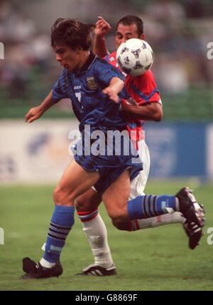 Fußball - Argentinien / Uraguay, Finale der Jugendweltmeisterschaft. Diego Quintana, Argentinien Stockfoto