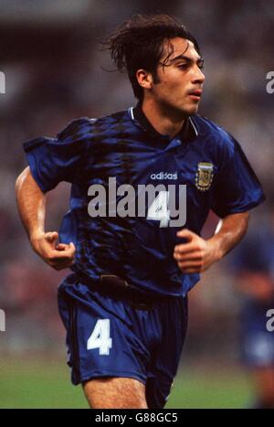 Fußball - Argentinien / Uraguay, Finale der Jugendweltmeisterschaft. Juan Serrizuela, Argentinien Stockfoto