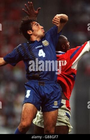 Fußball - Argentinien / Uraguay, Finale der Jugendweltmeisterschaft. Juan Serrizuela, Argentinien Stockfoto