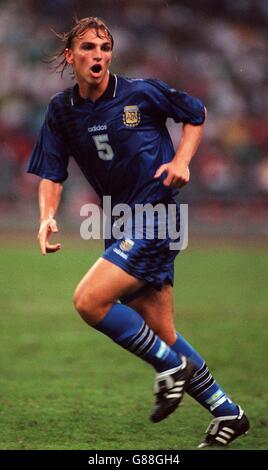 Fußball - Argentinien / Uraguay, Finale der Jugendweltmeisterschaft. Esteban Cambiaso, Argentinien Stockfoto