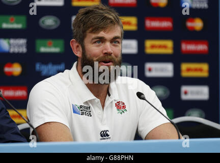 Der englische Geoff Parling während einer Pressekonferenz im Twickenham Stadium, London. Stockfoto