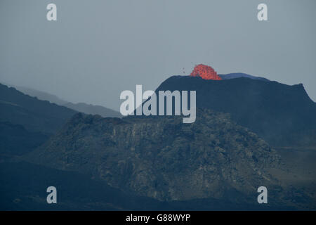 Ausbruch, Piton De La Fournaise, La Reunion, Frankreich Stockfoto