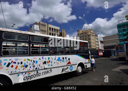 Busbahnhof Gare du Nord, Port Louis, Mauritius Stockfoto