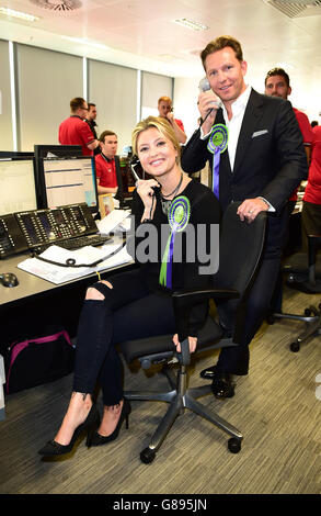 BGC Charity Day - London. Holly Valance und Nick Candy nehmen am jährlichen BGC Global Charity Day in Canary Wharf in London Teil. Stockfoto