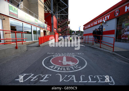 Fußball - Sky Bet Championship - Charlton Athletic gegen Huddersfield Town - The Valley. Ein allgemeiner Blick auf das Tal Stockfoto