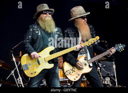 ZZ Top führen beim Glastonbury Music festival Stockfoto