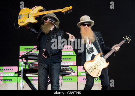 ZZ Top führen beim Glastonbury Music festival Stockfoto