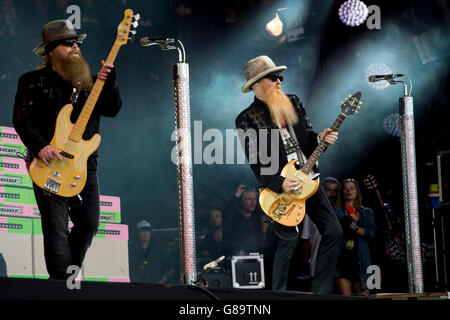 ZZ Top führen beim Glastonbury Music festival Stockfoto