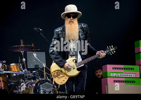 ZZ Top führen beim Glastonbury Music festival Stockfoto