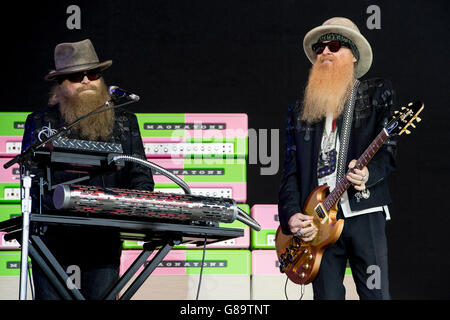 ZZ Top führen beim Glastonbury Music festival Stockfoto