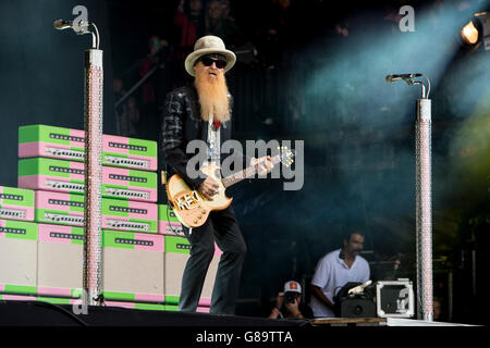 ZZ Top führen beim Glastonbury Music festival Stockfoto