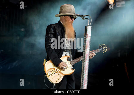 ZZ Top führen beim Glastonbury Music festival Stockfoto