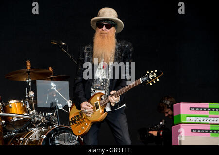 ZZ Top führen beim Glastonbury Music festival Stockfoto